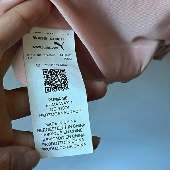 PUMA Pink and White Satin Bomber Jacket Size Small - Picture 8 of 11